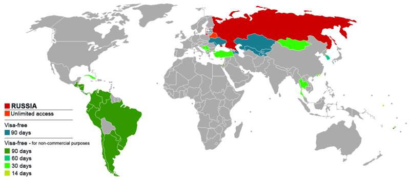 Política de visados en Rusia